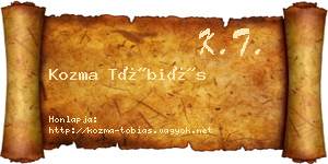 Kozma Tóbiás névjegykártya